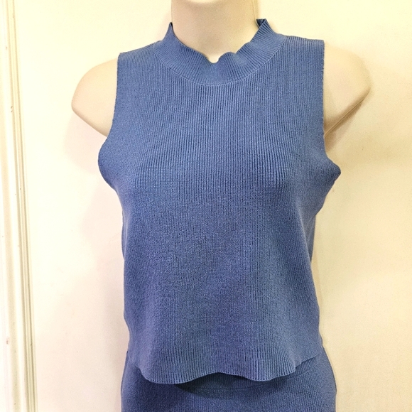 Cloud Ten Blue Sleeveless Knit High Neck Festival Dress with Fringe,Medium, NWT - Picture 7 of 16